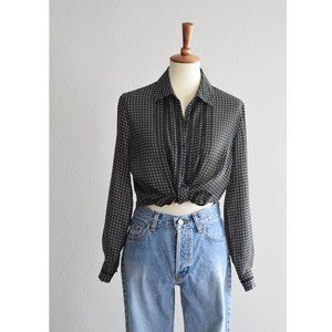 90’s Norton McNaughton button down top black Large